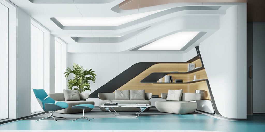 Sala de estar futurista
