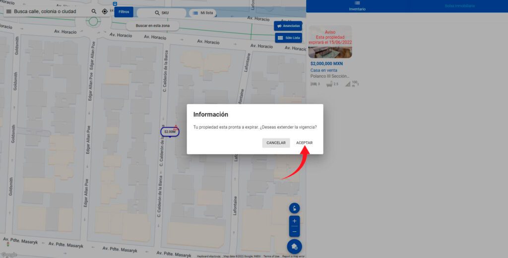 Aviso de anuncio a punto de expirar Global MLS