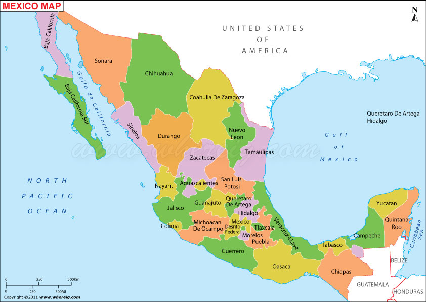 mapa de la republica méxicana