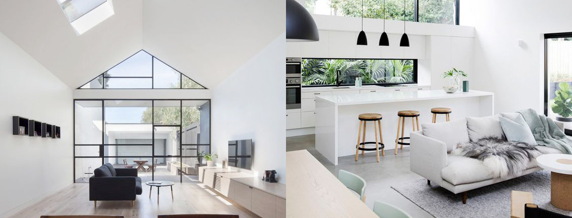 Diseño de espacios modernos: Sala, Comedor y Cocina Pequeños Juntos