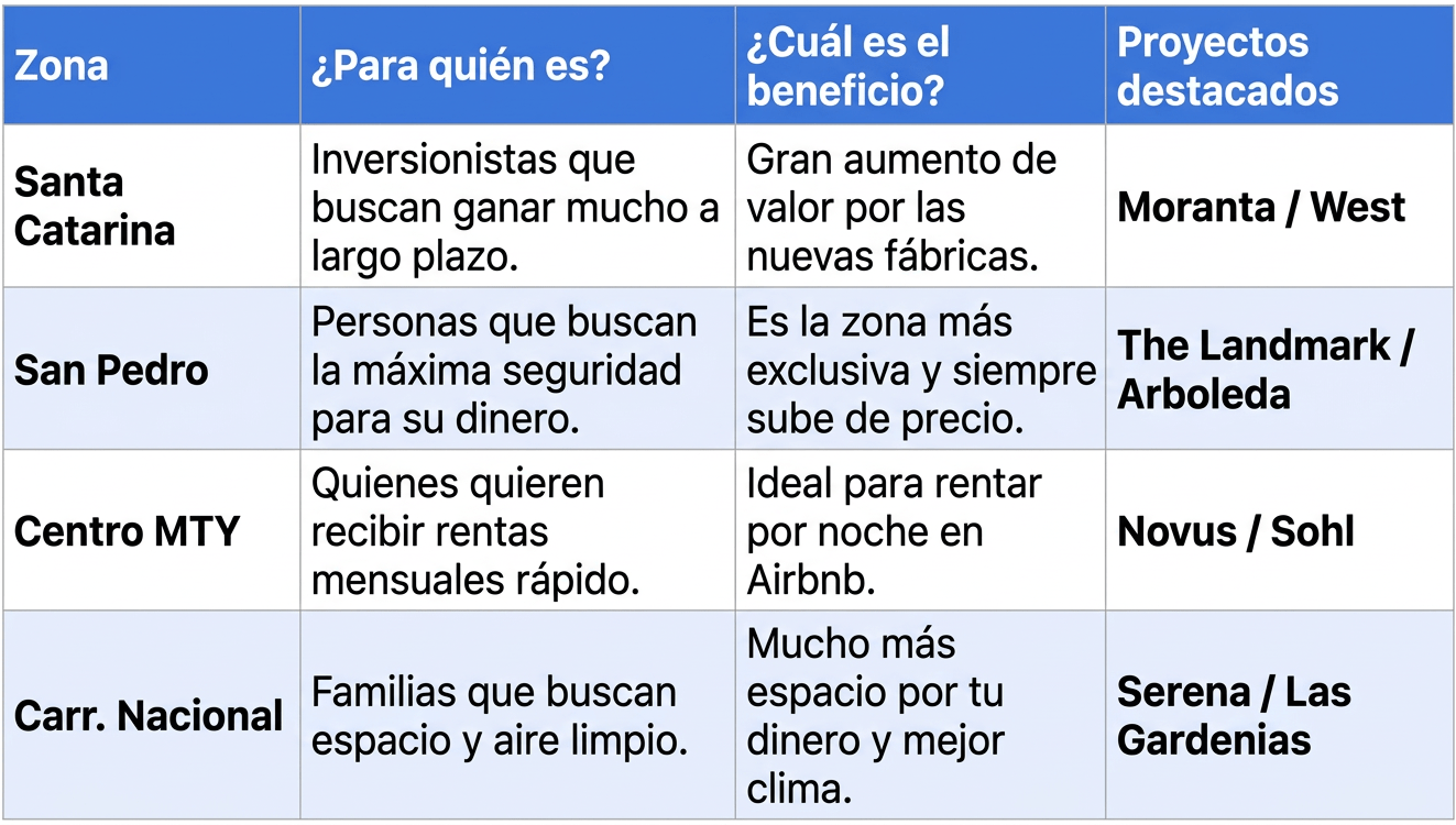 Mejores zonas para invertir en inmuebles en Monterrey